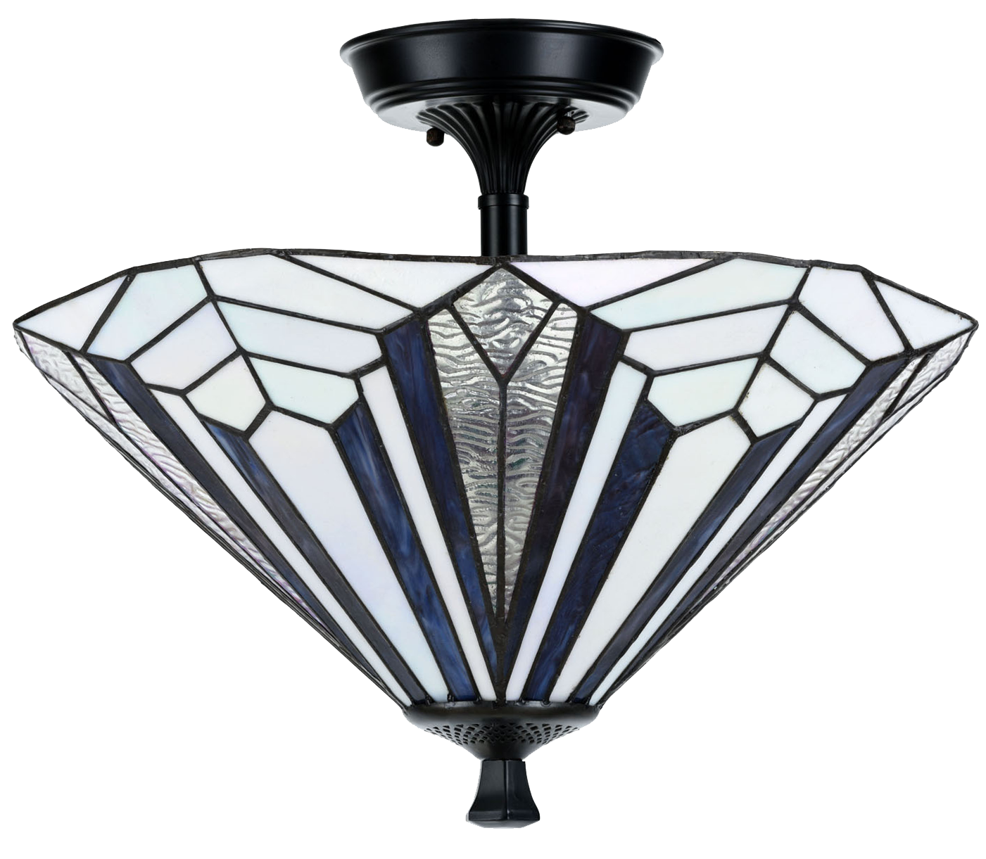 French Art Deco Tiffany Deckenleuchte Blue